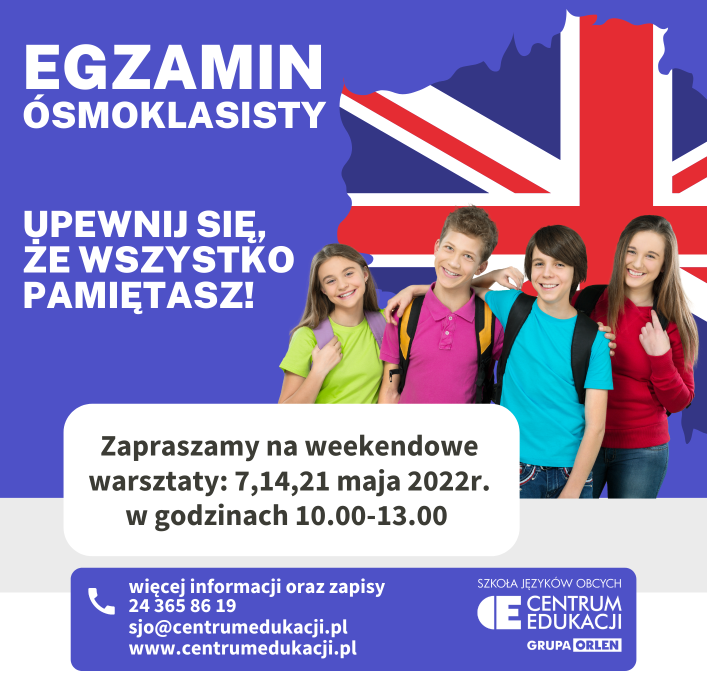 Blue White Modern English Language Course Flyer.png